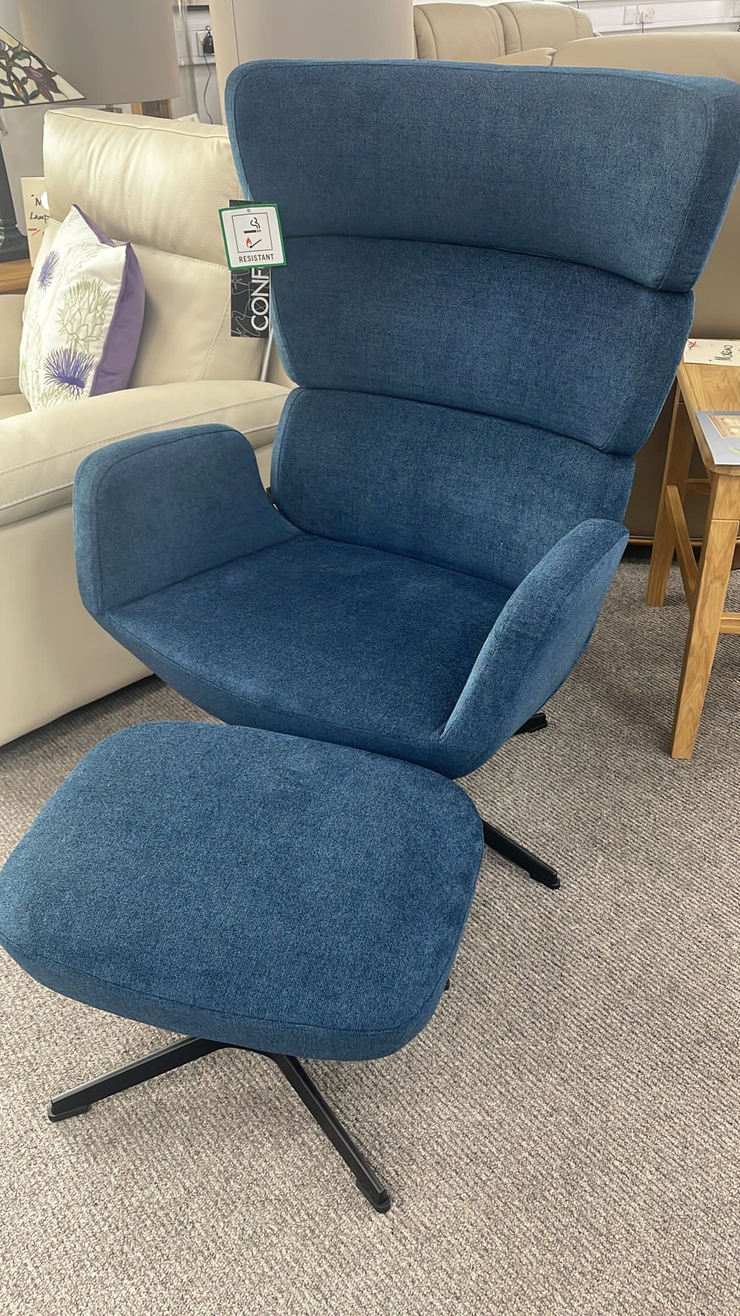Confirm 'Turtle' Swivel Recliner and Footstool