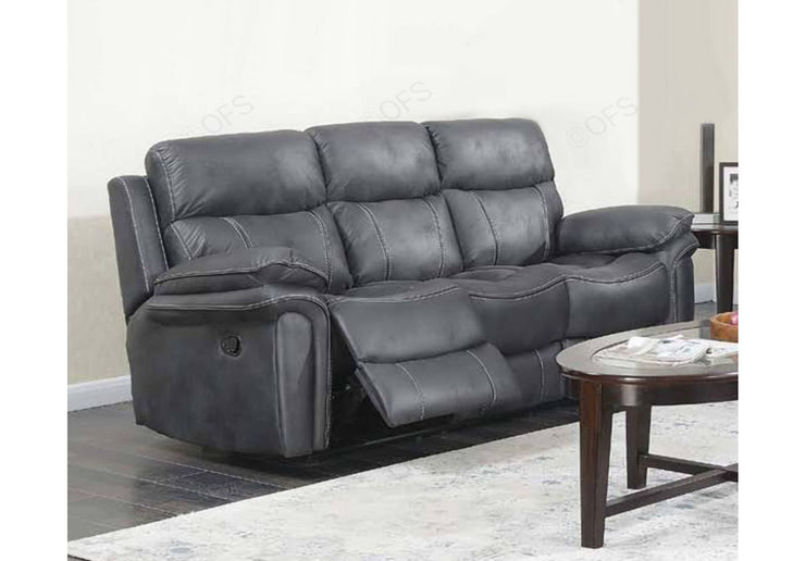 Annaghmore Richmond Charcoal Grey Fabric Recliner 3 Seater Sofa