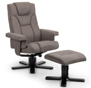 Malmo Recliner & Footstool - Grey Fabric