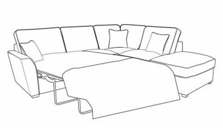 Fantasia 2 by 1 Seater with Footstool Right Hand Facing Standard Back Sofa Bed Corner Group