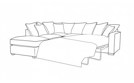 Chicago 2 by 1 Seater and Footstool Left/Right Hand Facing Pillow Back Sofa Bed Corner Group