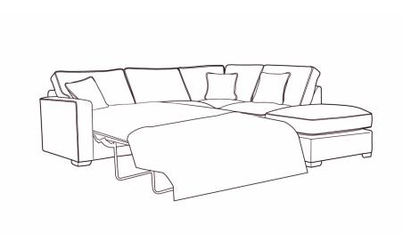 Chicago 2 by 1 Seater and Footstool Right/Left Hand Facing Standard Back Sofa Bed Corner Group