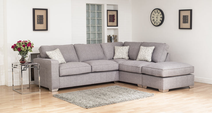 Chicago 2 by 1 Seater and Footstool Right/Left Hand Facing Standard Back Sofa Bed Corner Group