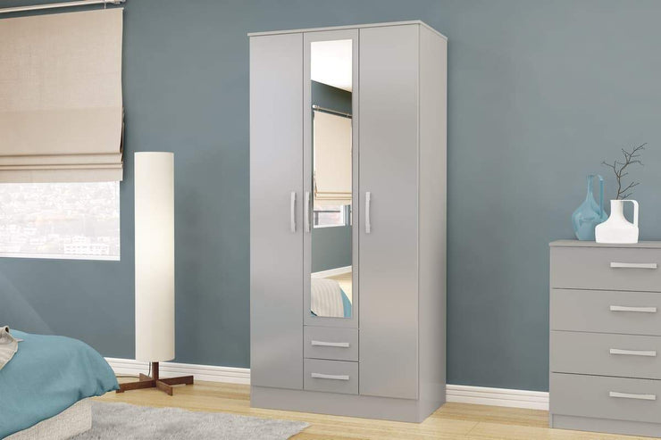 Lynx 3 Door 2 Drawer Wardrobe with Mirror