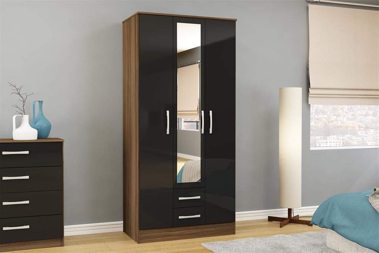 Lynx 3 Door 2 Drawer Wardrobe with Mirror