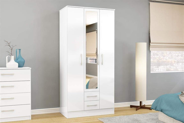 Lynx 3 Door 2 Drawer Wardrobe with Mirror