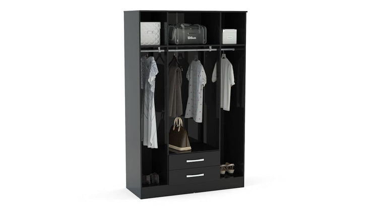 Lynx 4 Door 2 Drawer Wardrobe with Mirror