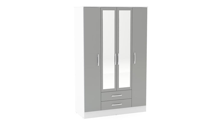 Lynx 4 Door 2 Drawer Wardrobe with Mirror