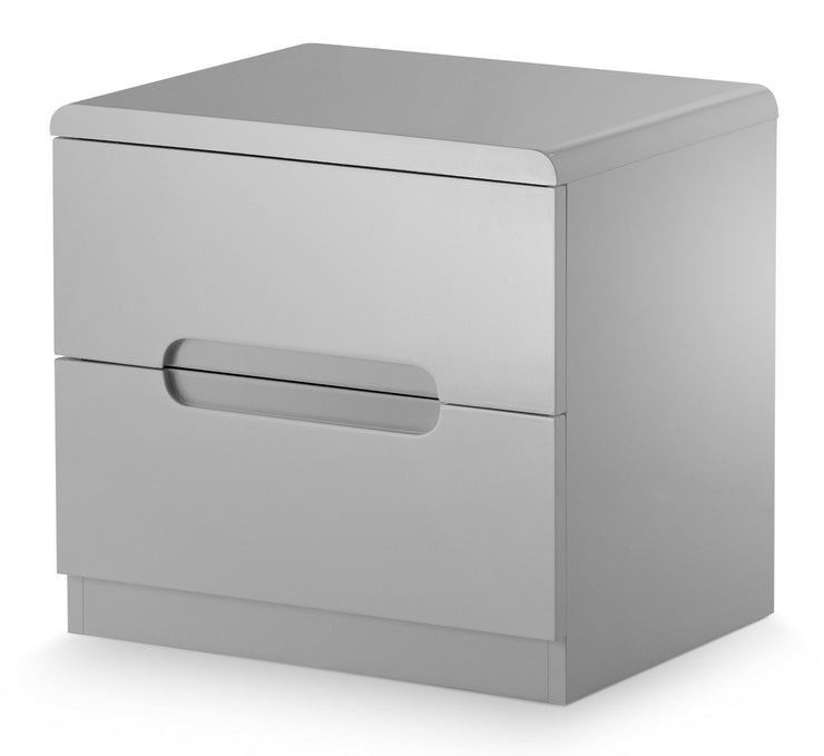 Manhattan 2 Drawer Bedside Table - Grey