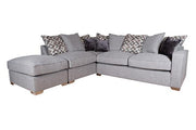 Chicago 2 by 1 Seater and Footstool Left/Right Hand Facing Pillow Back Sofa Bed Corner Group