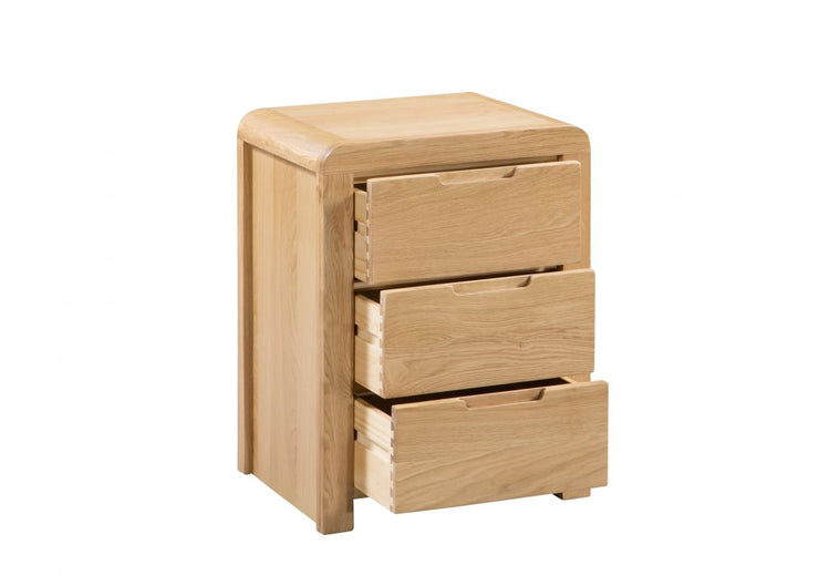 Curve 3 Drawer Bedside Table