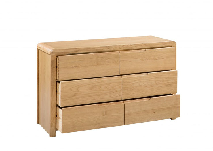 Curve 6 Drawer Wide Chest Of Drawers