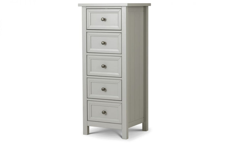 Maine 5 Drawer Tall Chest Of Drawers - Dove Grey