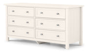 Maine 6 Drawer Wide Chest Of Drawers - Surf White